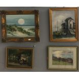 Four original pictures of coastal scenes