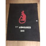 A large Desert Rat regimental banner