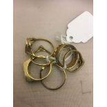 Eight 9ct gold dress rings