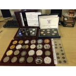 A quantity of medallions and coins, silver proof set,