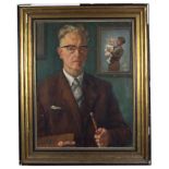 Gijsbertus Bernardus Olislagers (Dutch, 1894-1969): Self portrait of the artist, oil on canvas,