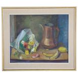 Filippi Leo Spaventa (Italian, 1912-1999): Still life of a table top, oil on board,