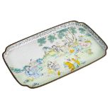 A Canton enamel tray: 18th century,