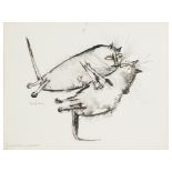 Ronald Searle (British, 1920-2011): 'Two cats discover that love is a many splendoured thing',