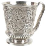 A George IV Silver Mug: By Paul Storr, London 1820, of urn form,