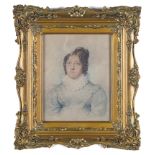 Continental School (19th century): Two watercolour portrait studies of ladies,