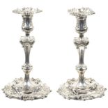 A Pair of Early 20th Century American Silver-Plated Candlesticks by Tiffany & Co: In the mid-18th
