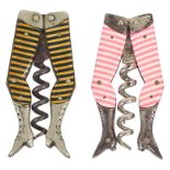 Two 19th Century German Folding Women's Leg Corkscrews CONDITION REPORT: Red And
