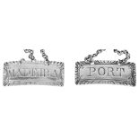 A Pair of 18th Century Silver Wine Labels: By Thomas Hyde,
