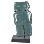 A Costa Rican Jade Ritual Carving, possibly Pre-Columbian: Of a celadon green tone,