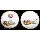 Two Meissen Saucers: 18th century,