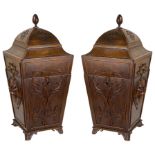 A Pair of Cutlery Boxes: Mahogany, 19th century,