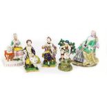 Five 18th/19th Porcelain Figures: To include four German examples and one Staffordshire example
