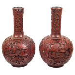 Two Chinese red-lacquered vases: 18th/19th century,