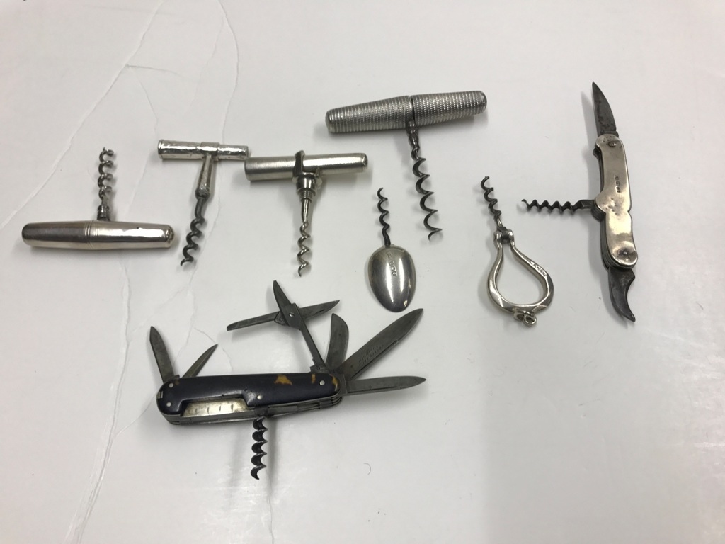 A Quantity of Silver and Tortoiseshell Corkscrews: To include penknife style examples, - Image 3 of 4