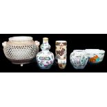 A collection of Chinese enamelled and glazed porcelain wares: 18th century,