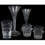 A Quantity of 18th/19th Century Glasses: To include three spiral twist glasses,