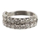 An 18ct Double Row Diamond Half Eternity Ring