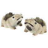A Pair of Unusual Pottery Toad Jars: Continental,