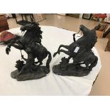 A pair of Marley horses (one A/F)