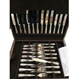 A cased canteen of cutlery