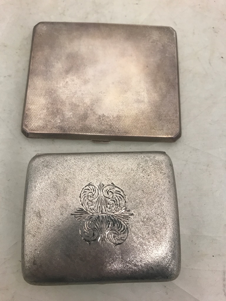 Two HM silver cigarette cases