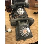 Two bakelite telephones