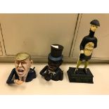 Two novelty money boxes in the form of Donald Trump and Guinness Man