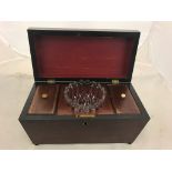 A 19th century mahogany sarcophagus tea caddy