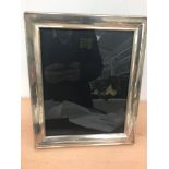 A cased HM silver photograph frame