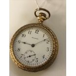 A fancy cased Waltham railroad model pocket watch