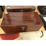 A 19th century mahogany writing slope with drawer