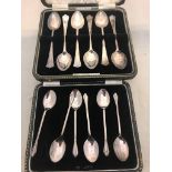 Two cased HM silver teaspoons