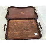 An Edwardian mahogany tray;