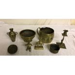 Oriental and Anglo-Indian brass items to inc censer, figures,bowls etc.