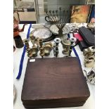 Canteens of cutlery, EPNS trays, menorah,