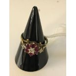 A ruby and diamond dress ring