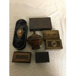 Vintage boxes to inc Tunbridgeware and Fortnum & Mason examples