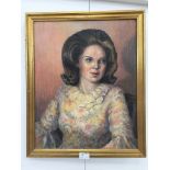 An oil on canvas depicting a portrait of a lady,