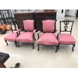 A pair of 19th century easy chairs;