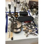 A quantity of EPNS to inc flatware, entree dish, cased cutlery,