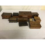 A quantity of vintage boxes - carved and inlaid