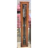 A mahogany cased stick barometer