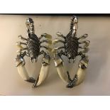 Silver plated scorpions with teeth feet