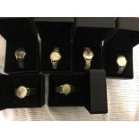 Six vintage watches to inc Titan, Delvina,