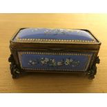 A 19th century enamel copper-panelled casket