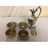 A quantity of silver plate to inc a 19th/20th century claret jug,