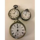 Two silver ladies pocket watches;