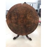 A 19th century walnut breakfast table