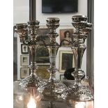 A HM silver candelabra and candlestick